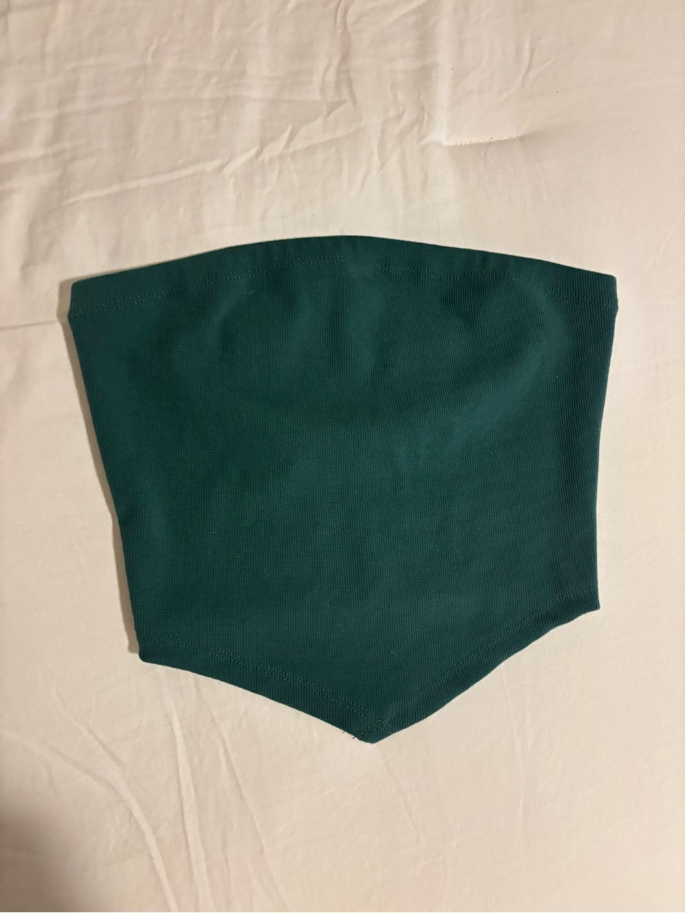 Signature 8 Strapless Green Ribbed Top